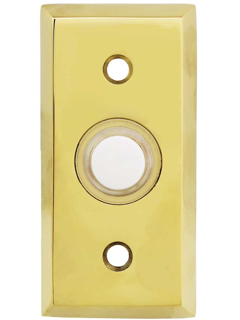 SolidBrass Rectangular Doorbell Button House of Antique Hardware